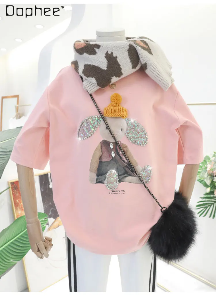 

Новинка Весна 2023, модная футболка с коротким рукавом и круглым вырезом с начесом, женское свободное повседневное нижнее белье, футболка, Женский Топ