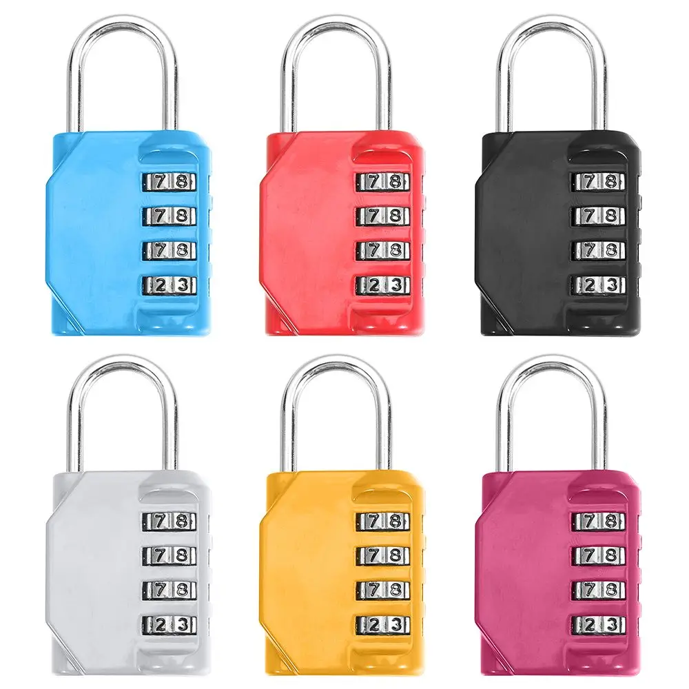 

Security Metal Code Lock Resettable Waterproof Password Lock Padlock Travel Accessories 4 Dial Digit