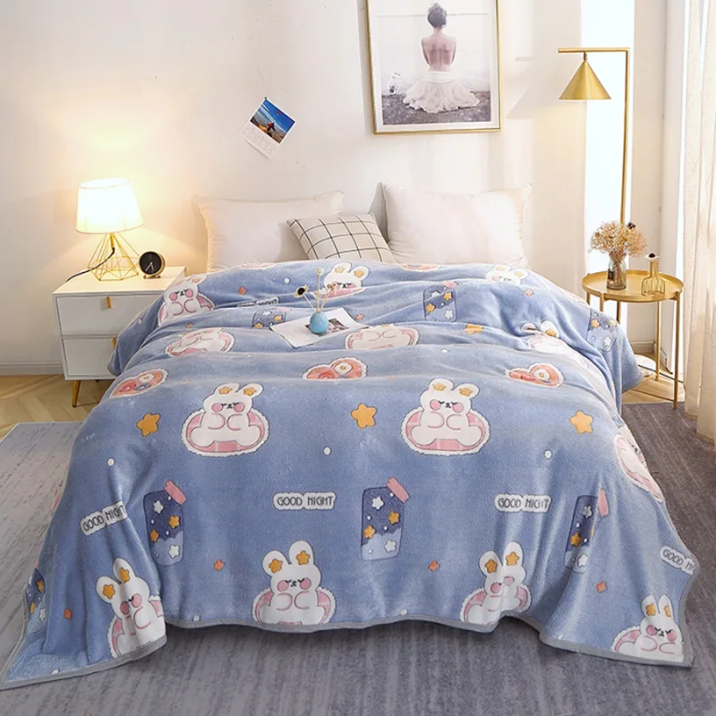 

New heating bed blanket double-sided snowflake bed sheet blanket Farai fleece blanket magic blanket cover blanket
