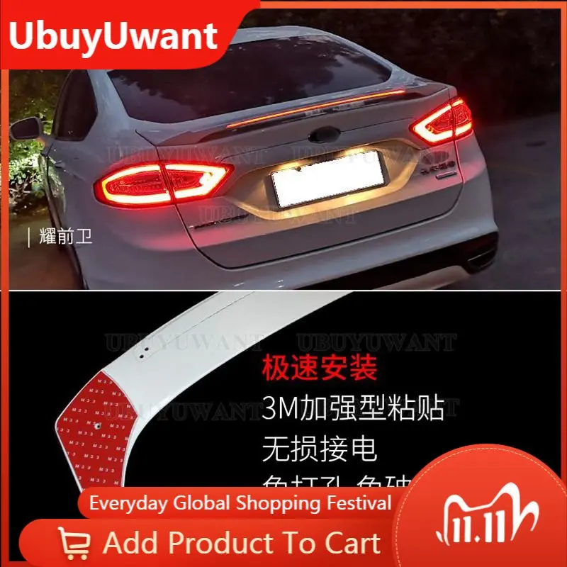 

For Ford Mondeo/Fusion Car Decoration 2013 2014 2015 2016 2017 ABS Plastic Paint Painting Color Rear LED Spoiler