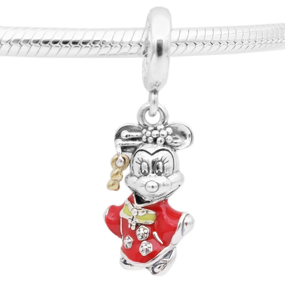 Pandora-Pendentif Minnie pour la fabrication de bracelets pour femme, cadeau de bijoux, original, doux et romantique, thème kimono souris, S925