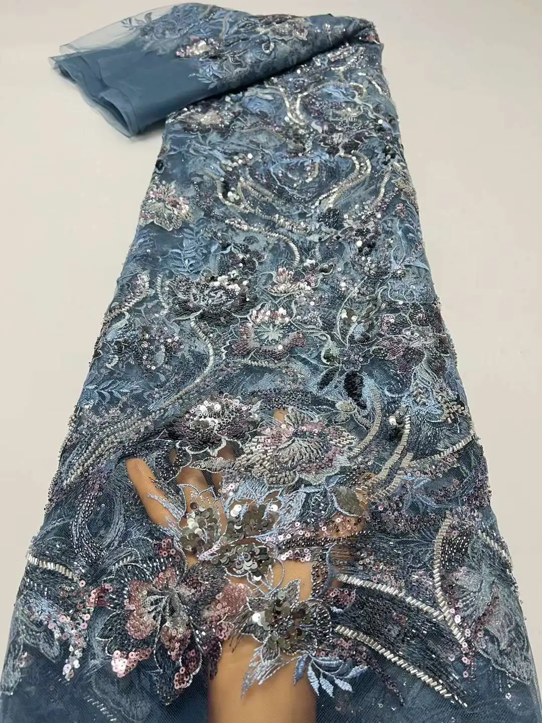Новейшая африканская кружевная ткань с блестками 2024 Высококачественная вышивка