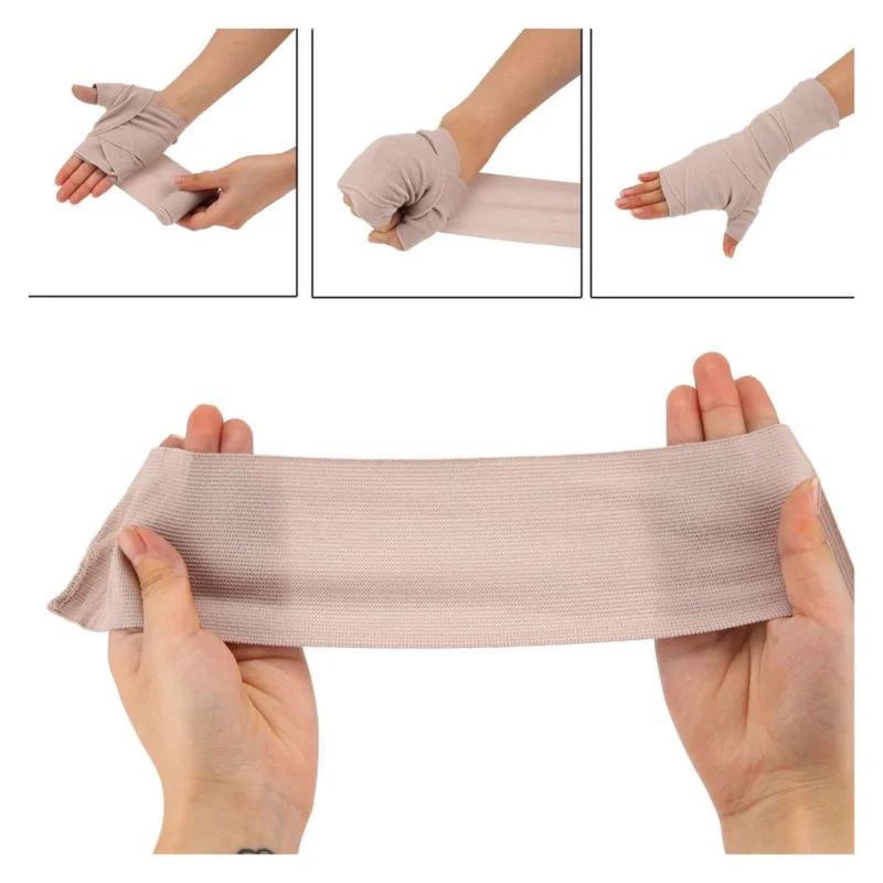 

4pcs Elastic Bandages Wrap Roll with Extra Metal Clips Sports Supplies for Ankle Support Arm Leg or Chest