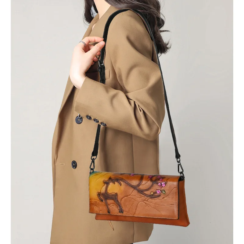 Новинка весна-лето 2024 маленькая сумка верхний слой из воловьей кожи кросс-боди