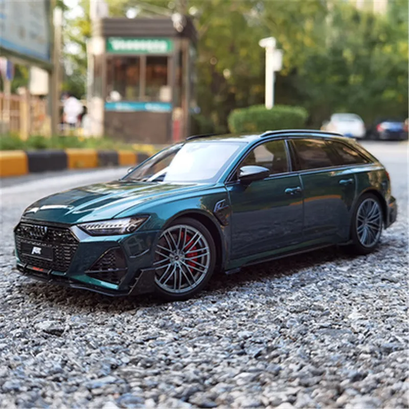1:18 Для Audi RS6 C8 ABT Универсал Металлическая модельная машина Зеленый Лимитировано 199 шт. Игрушки Хобби Подарки Орнаменты коллекции.