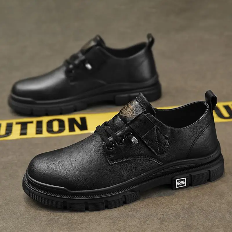 

Мужские кожаные ботинки в стиле ретро, с низким берцем