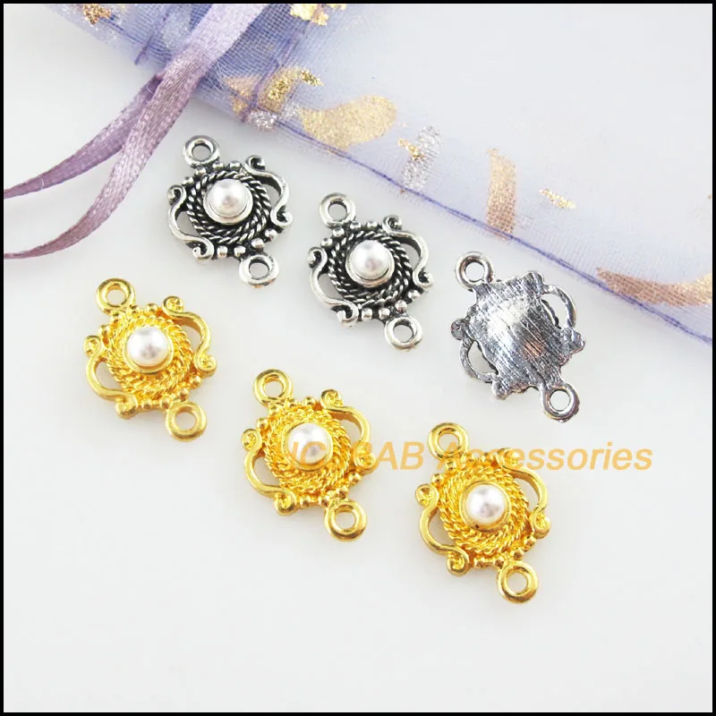 15 шт. тибетские посеребренные розетки 13 х19 мм