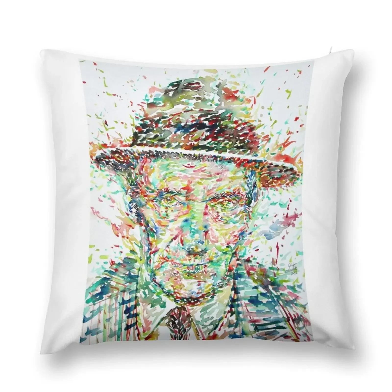 WILLIAM BURROUGHS акварельный портрет .1 декоративная подушка Рождественская наволочка
