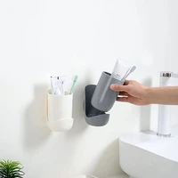 bathroom toothbrush holder toothbrush toothpaste wall mounted storage rack bathroom wall hanging toiletries drain cup organizer