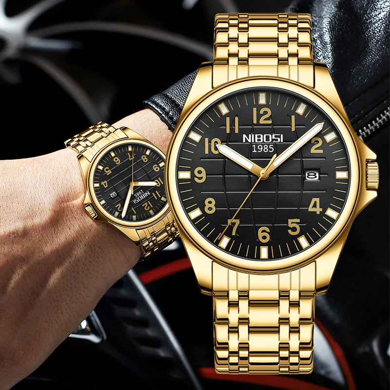 

NIBOSI New Top Brand Mens Watches 2022 Luxury Stainless Steel Men's Sports Quartz Watch Casual Clock WatchRelogio Masculino+Box