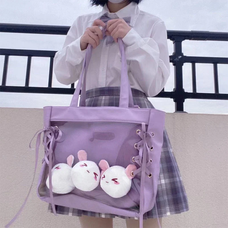 

Сумка MBTI 2022 японская Kawaii аниме Ita, сумка в стиле преппи, милая Лолита, сумка на плечо для женщин, мягкая кожа, большая емкость, Холщовая Сумка
