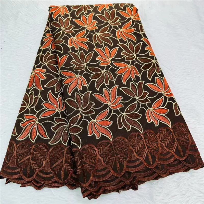 

Швейцарская Кружевная Ткань 5 ярдов, новейшая Тяжелая вышивка бисером, африканские хлопковые ткани, швейцарская вуаль, кружево, популярный Дубайский стиль WQ100908