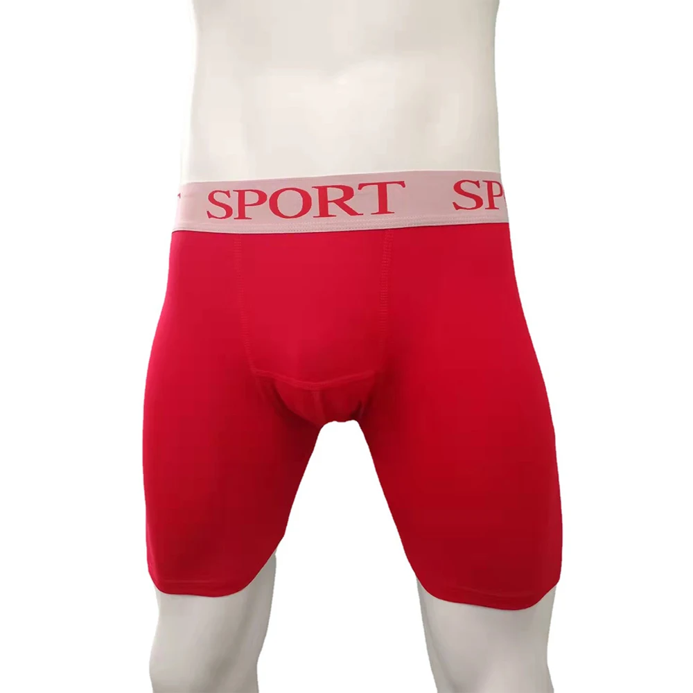 

Plus Size Men Long Underwear Shorts U Convex Pouch Boxer Length Trunk Fitness Shorts Boy Sissy Breathable Underpants Lingerie