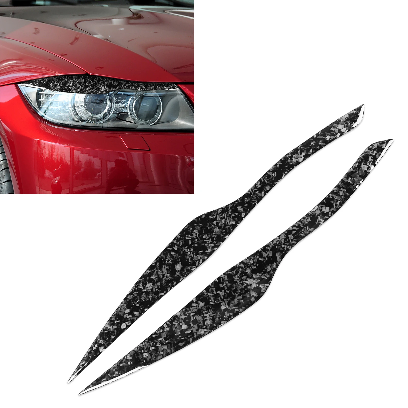Фото Кованое углеродное волокно, крышка для век, накладка для бровей для BMW 3 серии E90 E91 №4