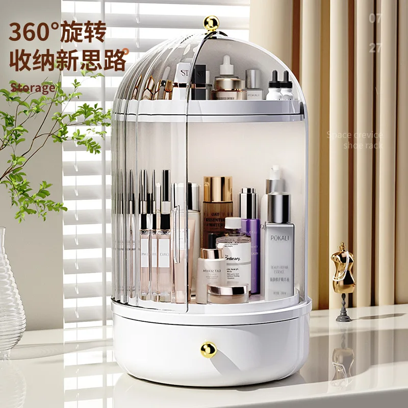 Доступный роскошный стиль прозрачная вращающаяся коробка для хранения