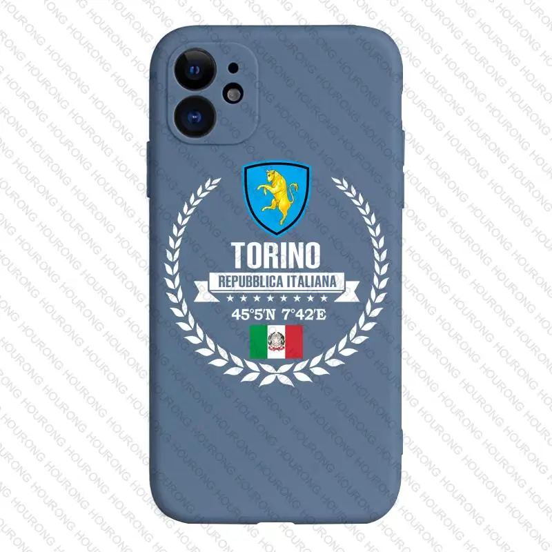Итальянский чехол Torino с изображением карты герба флага для iPhone 13 12 11 X XS XR 7 8 6S SE Plus