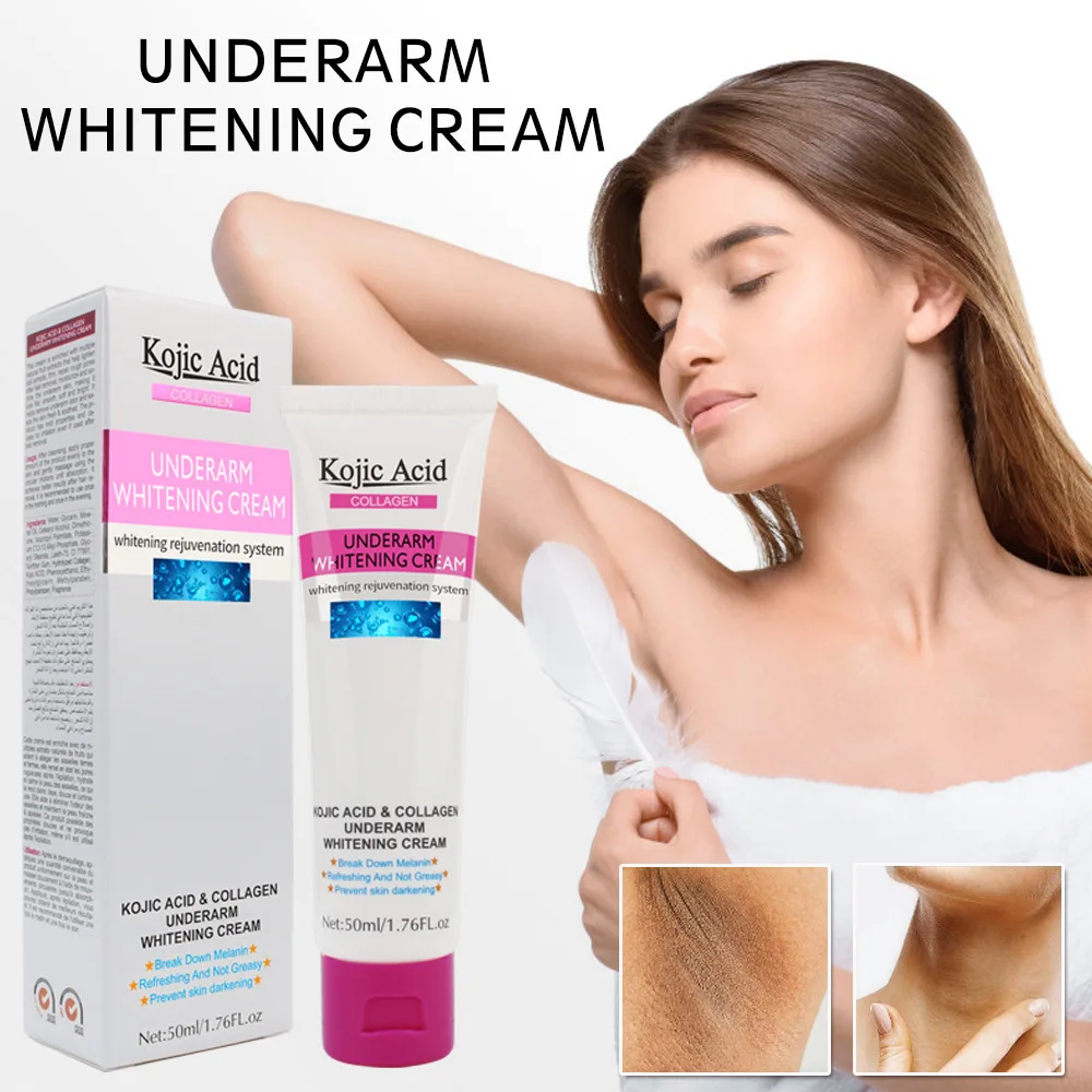 

Underarm Whitening Cream Moisturizing Brightening Body Care Emulsions Collagen Kojic Acid Skin Whitener Lotion for Dark Skin