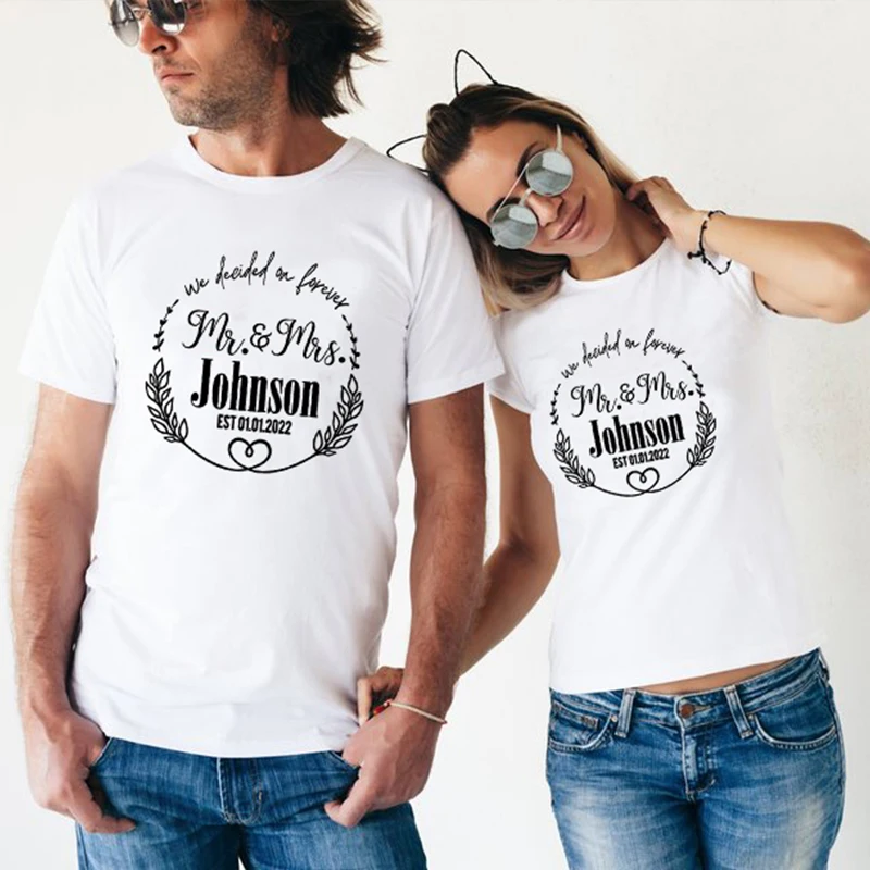 

Футболка с надписью «Mr Mrs» на заказ