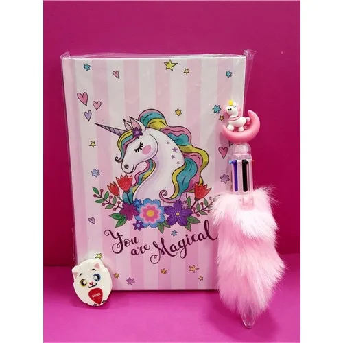 Блокированный сувенир и дневник с единорогом в виде самолета + Лицензированная