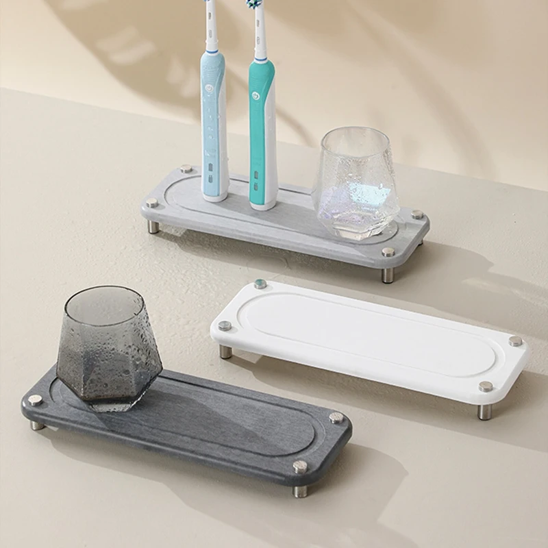 

Home Sink Box Instant Dry Kitchen Bathroom Sink Organizer Diatomaceous Earth Sink Tray For Home White