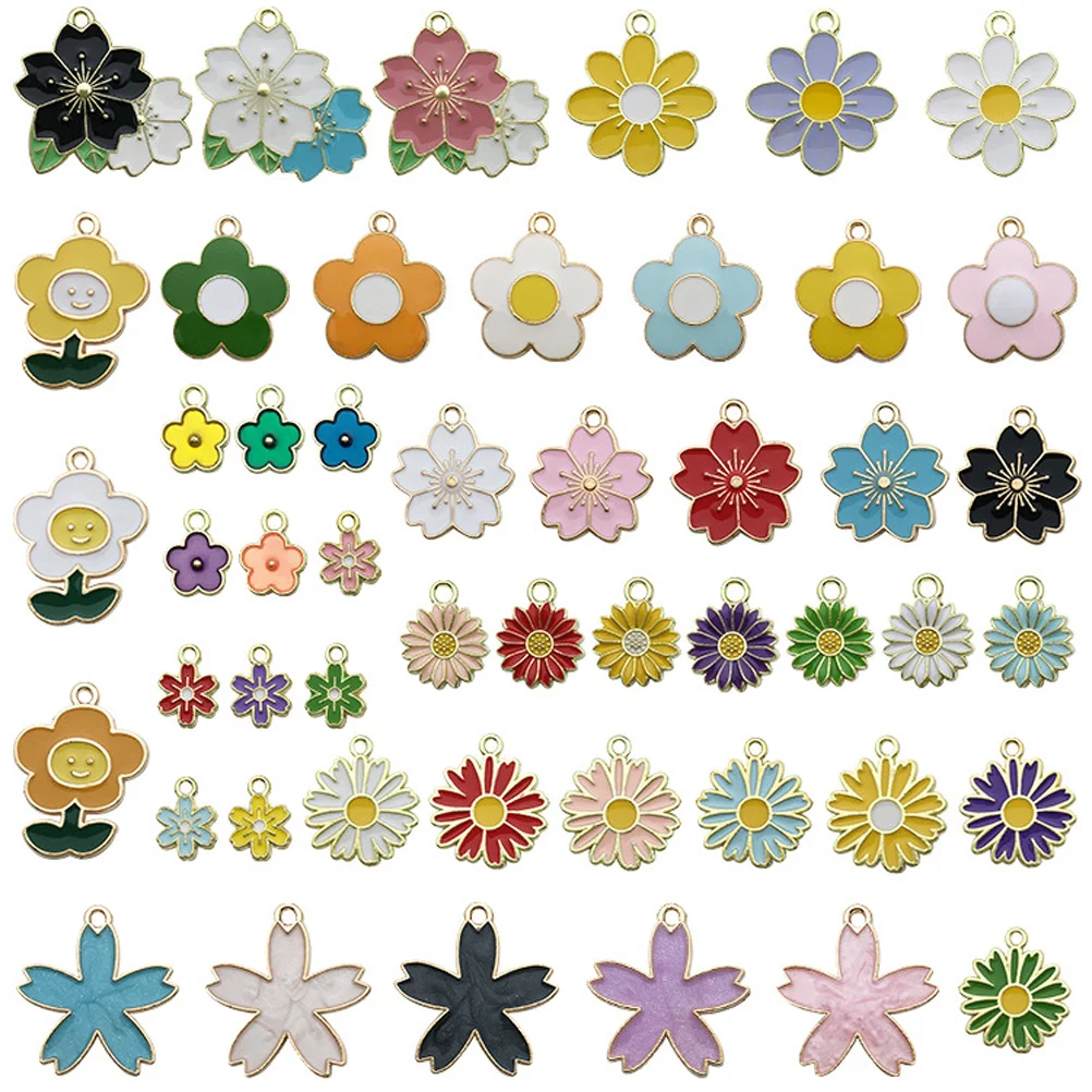 

Charms Pendant Charm Necklace Flower Jewelry Diy Making Alloy Earring Pendants Decorative Metal Enamel Unique Daisy Bracelet