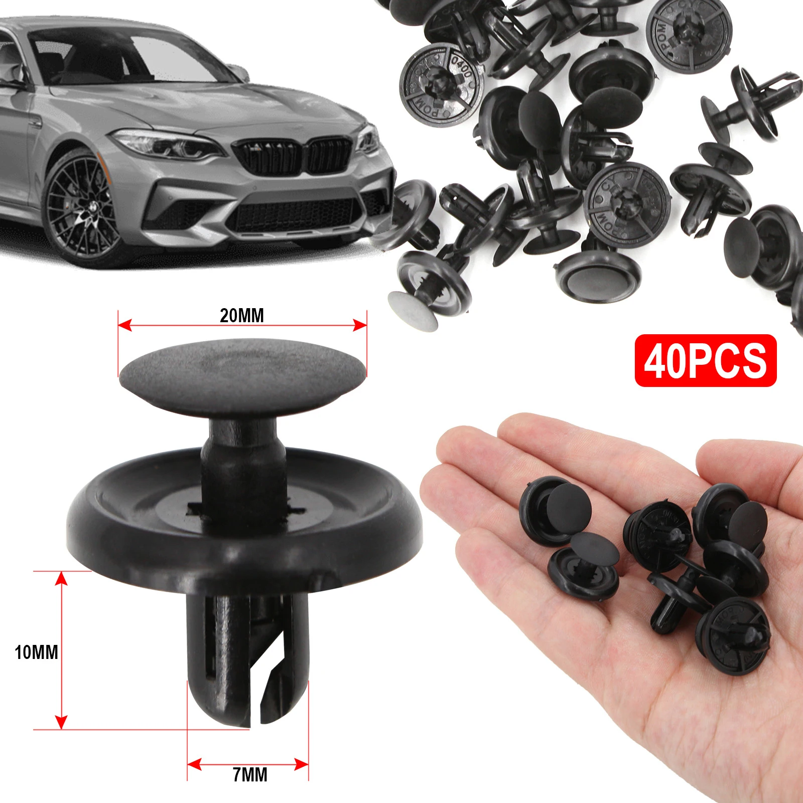 60X для Toyota Lexus Camry нейлоновые крепежи 7 мм Фиксатор нажимного типа болты М6 U-гайки