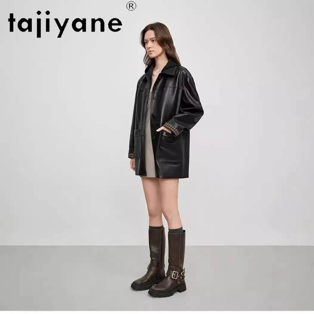 TAJIYANE Женская куртка из натуральной овчины роскошные новые поступления длинное