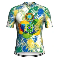 2022 brazil short sleeve road jersey bicycle clothes cycling shirt mtb sweater downhill lined jacket summer top wear outdoor bib