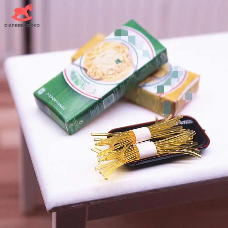 

1Set 1:12 Scale Dollhouse Miniature Spaghetti With Packing Box Model Doll House Kitchen Food Decor Accessories Play Toy