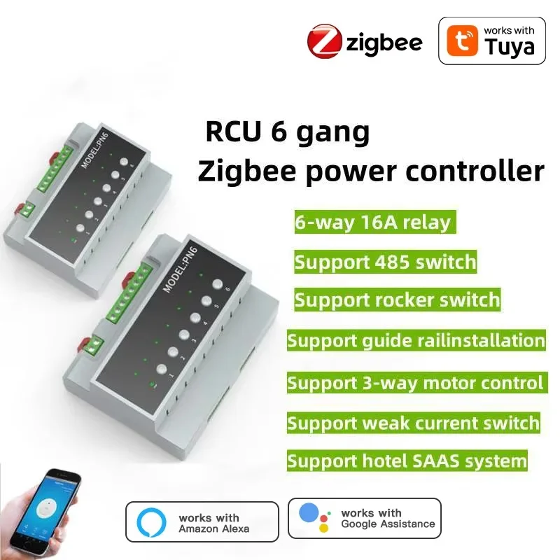Модуль релейного переключателя Tuya Smart Zigbee 6-16 Gang модуль дистанционного управления