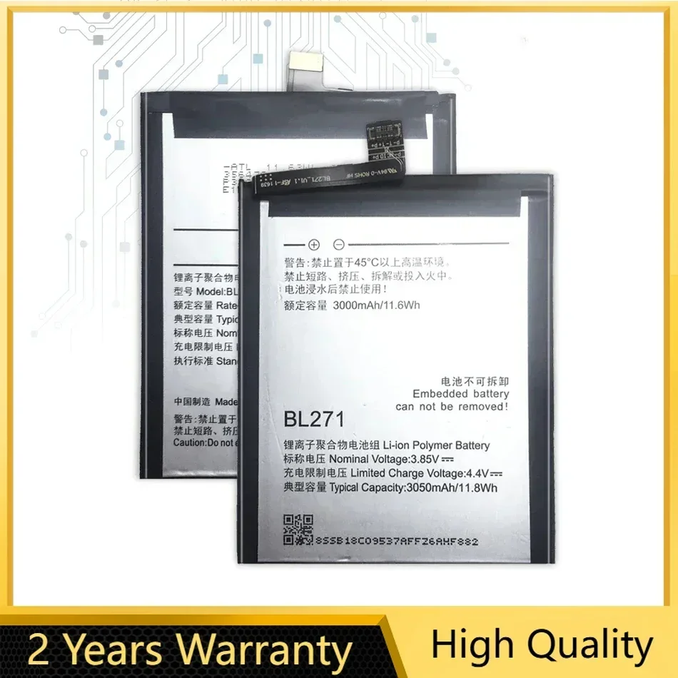 Замена аккумулятора мобильного телефона для Lenovo Edge Z2 X ZUK 3050 мАч BL271
