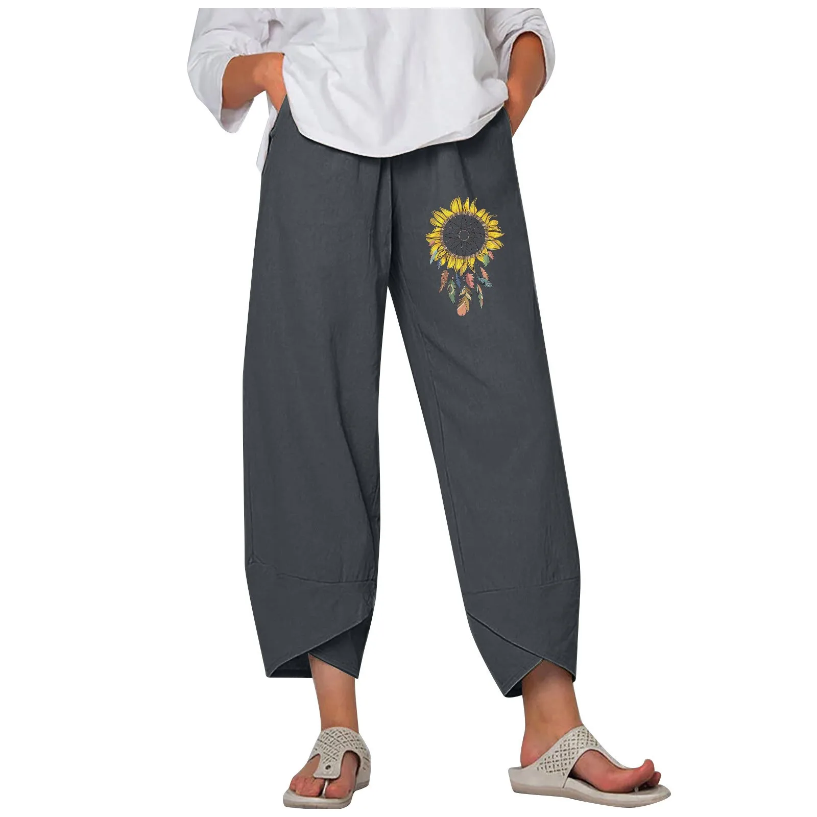 

Женские повседневные спортивные брюки, женские брюки с карманами, повседневные деловые брюки для женщин