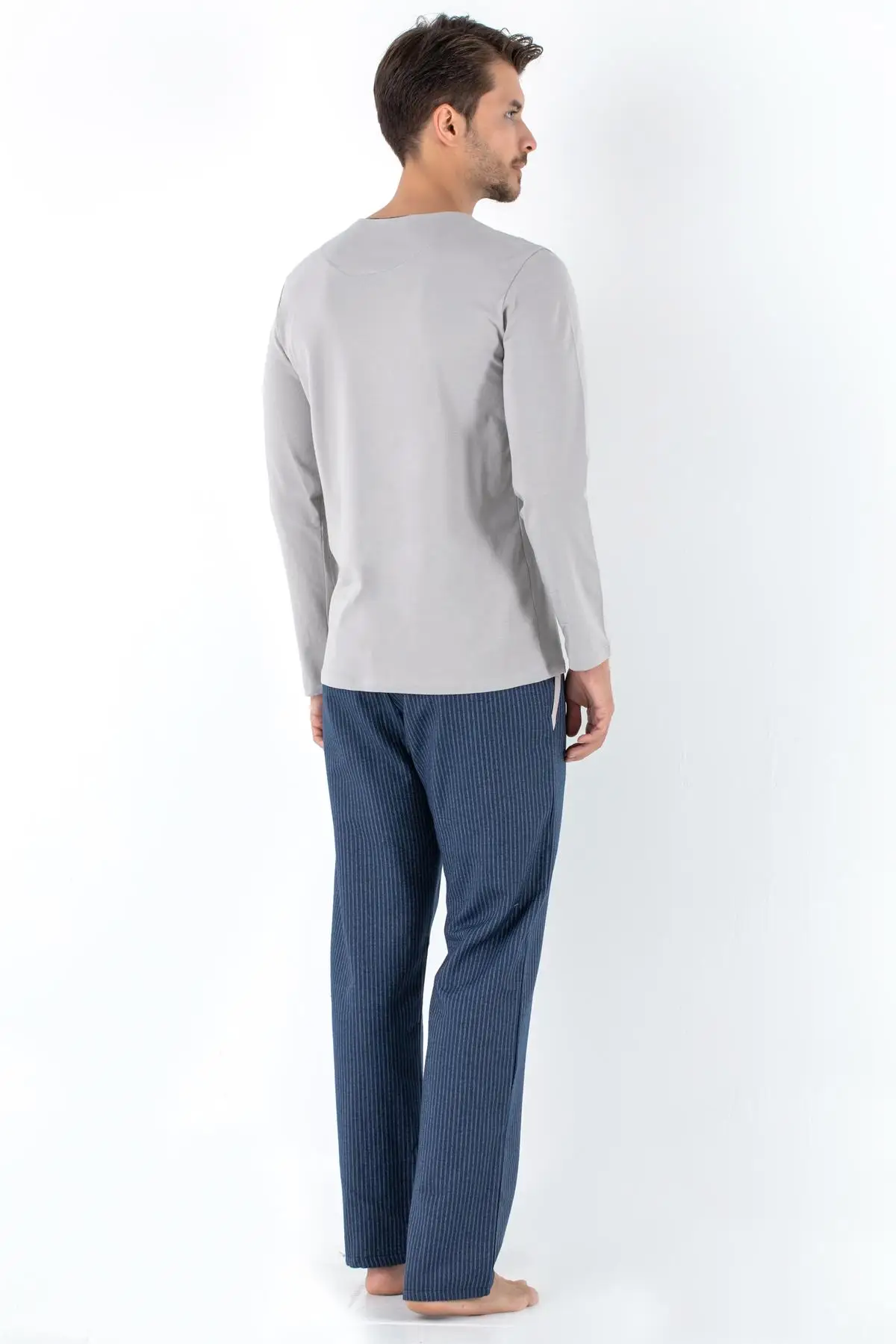 2 Pieces Sleepwear Set for Men - Nightgowns Pyjamas Sleepshirts Homewear Nightdress Top and Pant Night Wear Pajamas