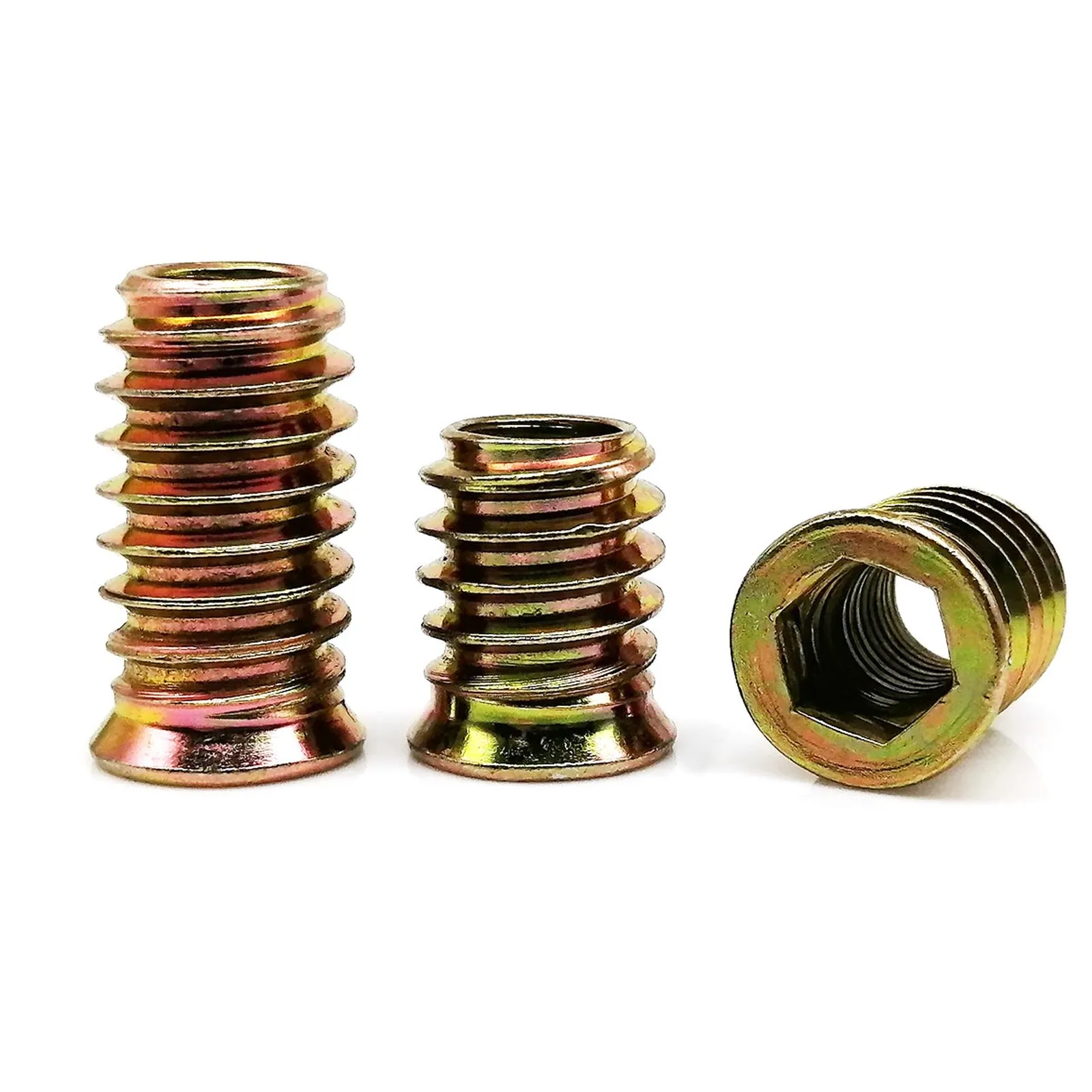 

10pcs M6 M8 M10 Carbon Steel Inner and Outer Thread Hexagon Hex Socket Drive Key Head Embedded Insert Nut E-Nut for Furniture