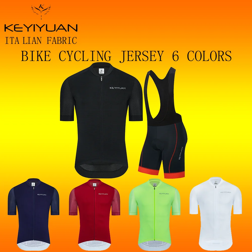 

KEYIYUAN 2022 Cycling Jersey Set Summer Cycling Clothing MTB Bike Clothes Uniform Maillot Ropa Ciclismo Man Cycling Bicycle Suit