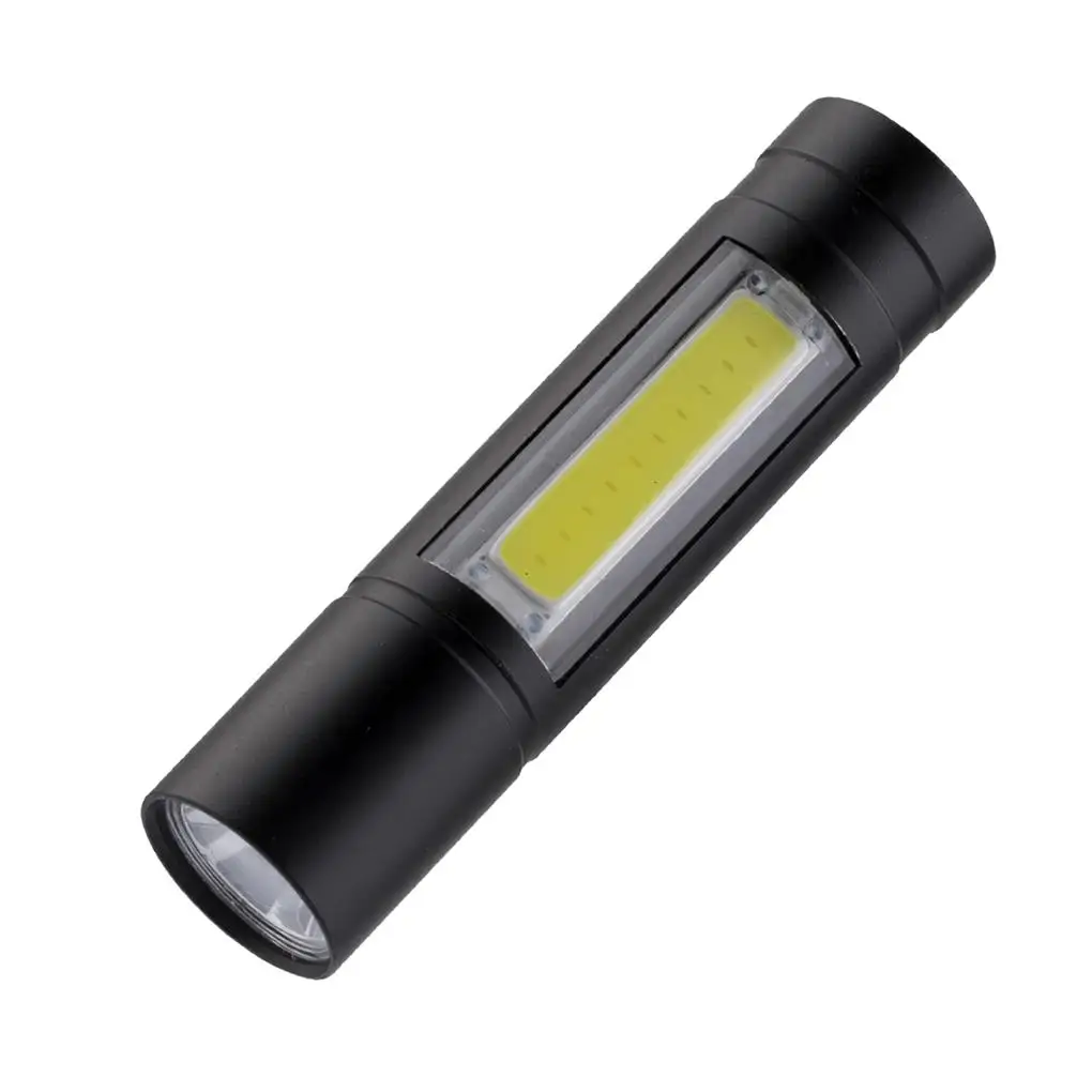 

Мини-фонарик COB XPE, черный перезаряжаемый жесткий фонарик с 2 режимами