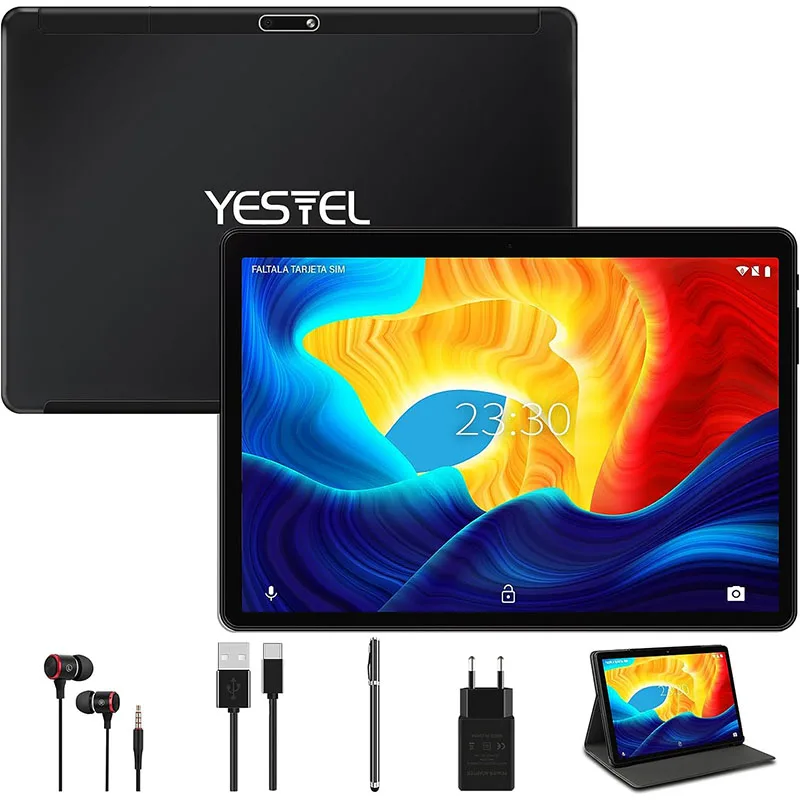 

Yestel X7 Tablet 10 Inch Octa Core 4+64GB TF 1TB 8000 mAh Tablete PC IPS 800x1280 HD Bluetooth 5MP + 8MP Black Tablet Android 12