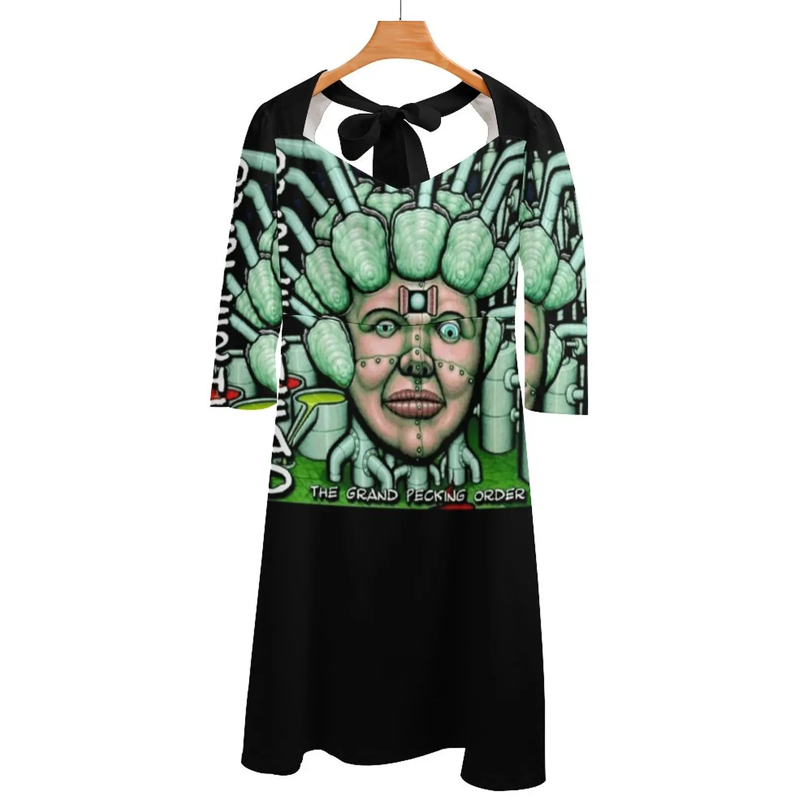 Платье Oysterhead Rock на завязках с открытой спиной платье с квадратным вырезом модное платье с принтом 6Xl платья для женщин