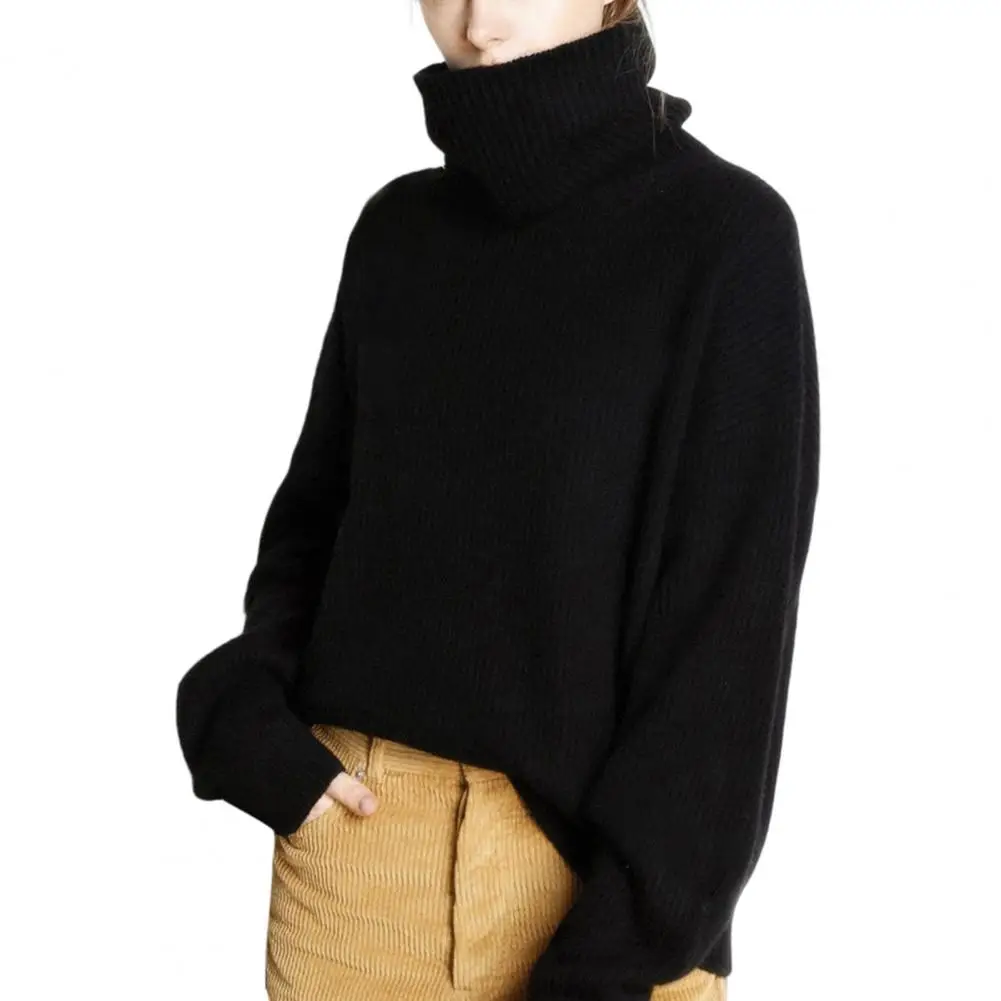 

Popular Sweater Jumper Soft Elastic Pullover Sweater Fall Winter Causal Pure Color Basic Sweater Jumper
