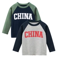 letter t shirt boys 2022 new autumn childrens clothing boy long sleeve o neck t shirt cotton tops tees kids clothes