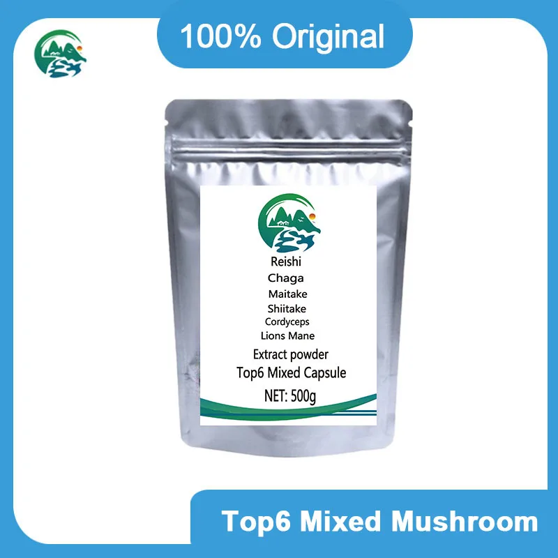 

Top6 Mixed Mushroom Extract Capsule 30% Polysaccharide 500g Chaga Reishi Cordyceps Maitake Shiitake Lions Mane