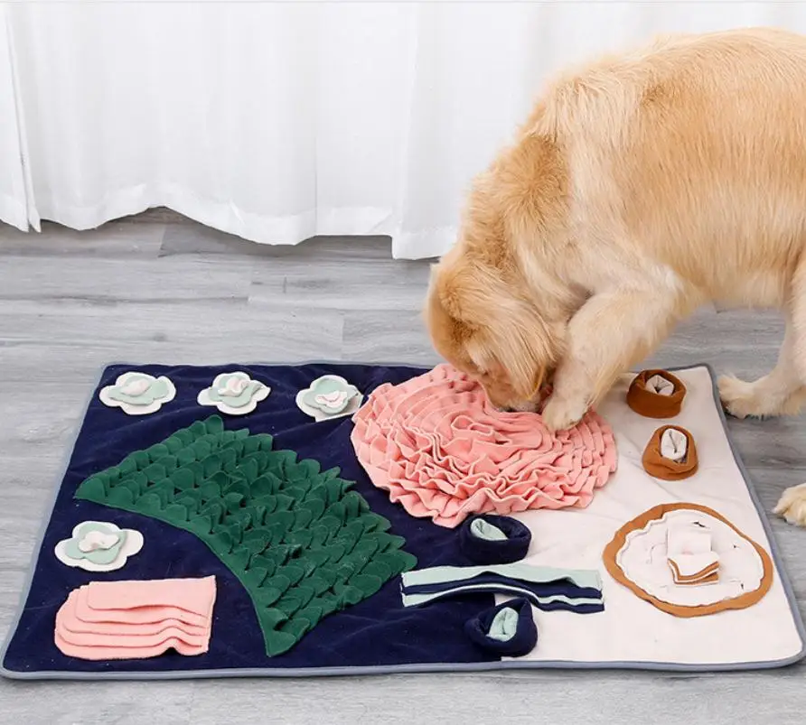 

Dog Pet Treat Kibble Food Feeding Dinner Table Polar Fleece Floor Cloth Mat Snuffle Training Toy Extra Large Size
