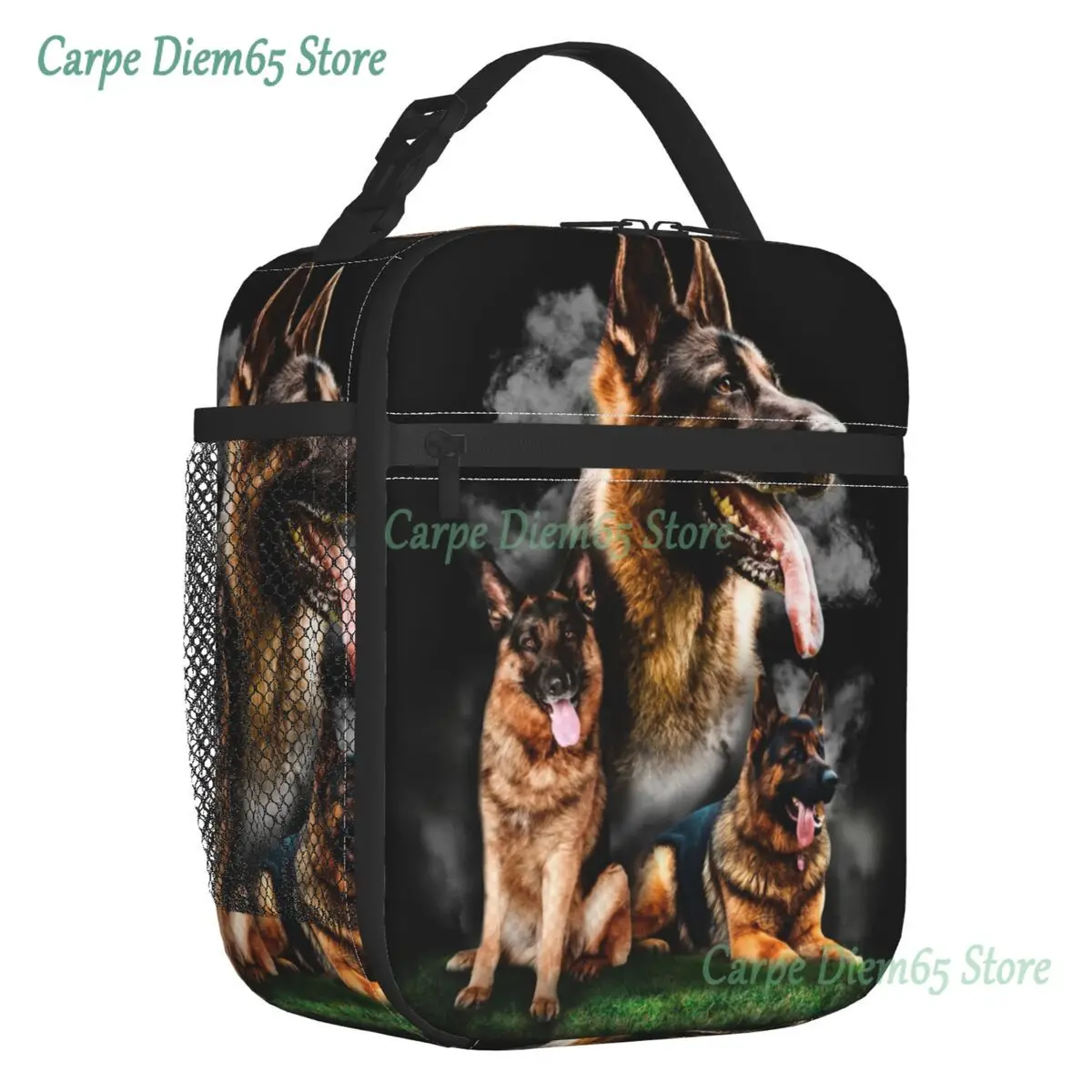 

German Shepherd Dog Insulated Lunch Bag for Women Portable GSD Animal Wolf Dog Thermal Cooler Lunch Tote Kids School Children