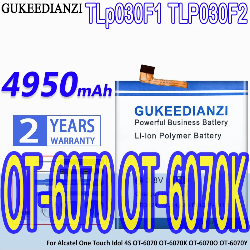 

GUKEEDIANZI Battery TLp030F1 TLP030F2 4950mAh For Alcatel One Touch Idol 4S OT-6070 OT-6070K OT-6070O OT-6070Y Idol4S