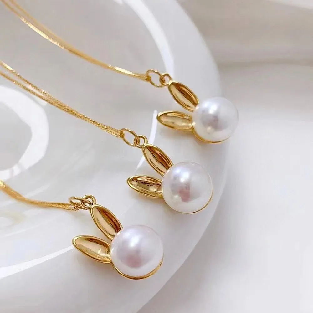 

18K Gold-Plating Half Hole Eye Pins Beads End Caps Top Drilled Pendant Bails Connector For DIY Jewelry Accessories No Pearl