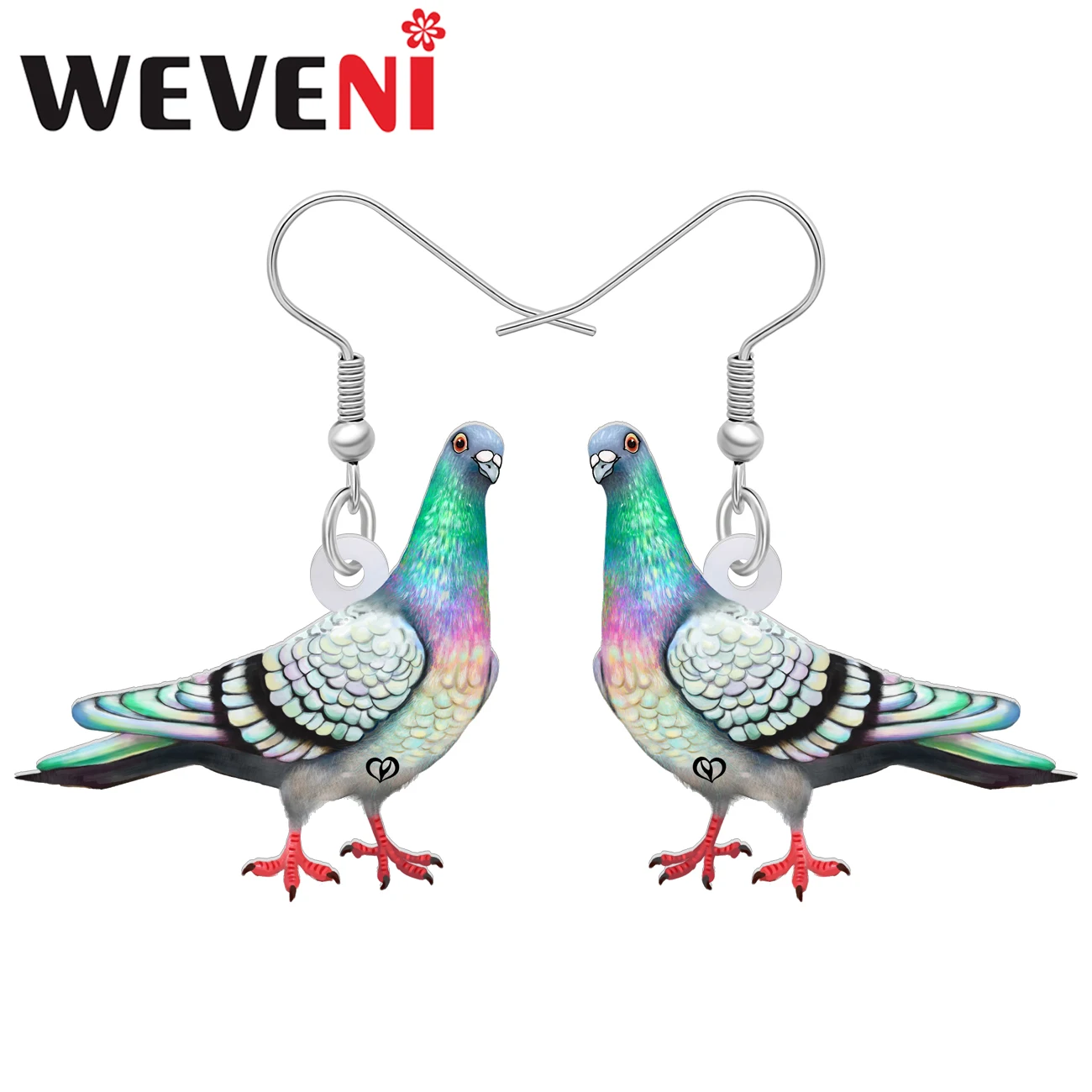 

WEVENI акриловые цветочные Смешные серьги в виде голубей и птиц Висячие модные весенние летние Ювелирные изделия Подарки для женщин девочек детей