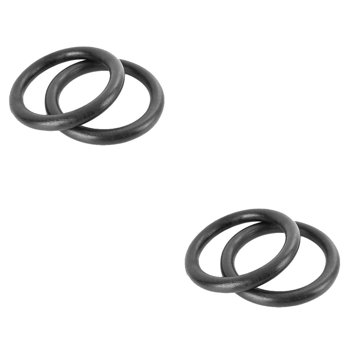 

2 Pairs ABS Fitness Gym Rings Gymnastic Rings Pull-up Rings for Body Strength Power Chin Up Training Workout (Black)