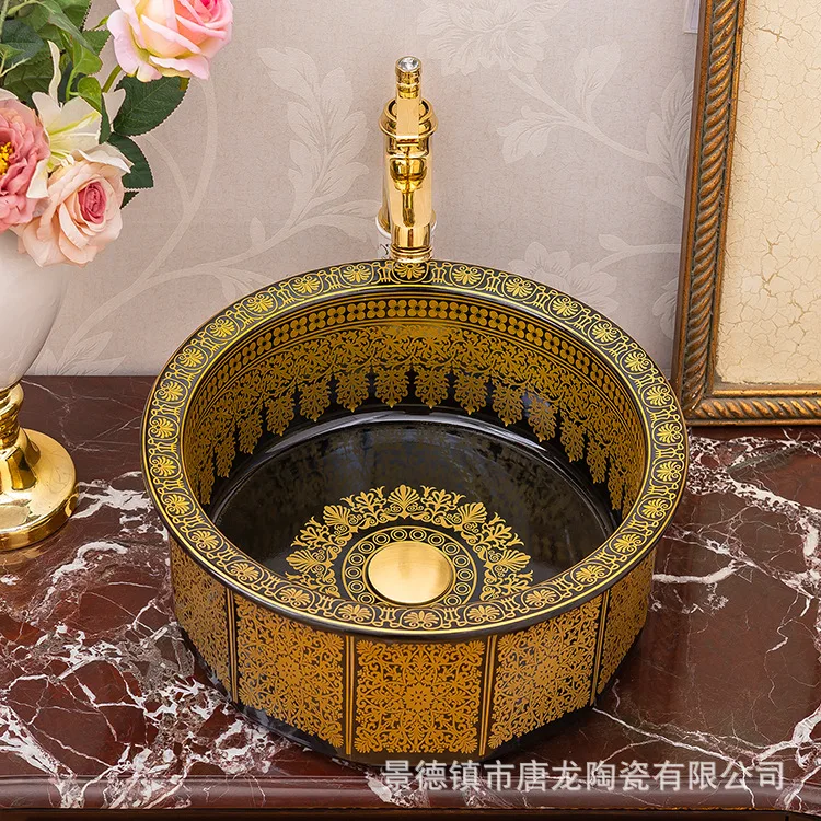 

Table Basin Dodecagon Wash Basin Hotel Wash Basin B & B Art Inter-Platform Basin Jingdezhen Factory Customization