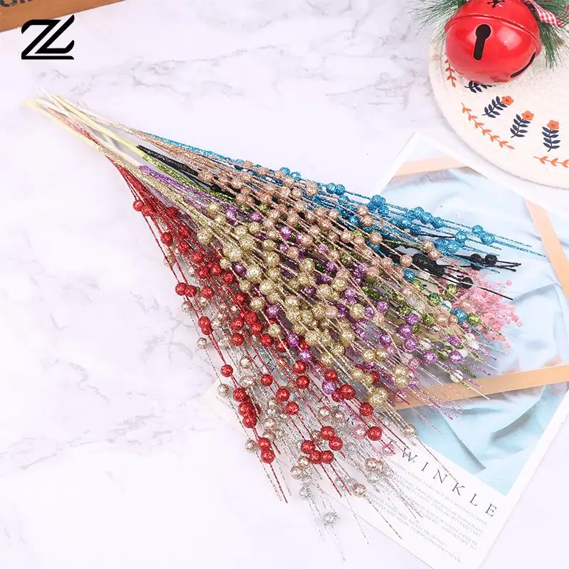 

Artificial Glitter Berry Stem Decorations Sticks Christmas Picks Glittery Twigs Branches for Xmas Tree Decor DIY Wreath Crafts H