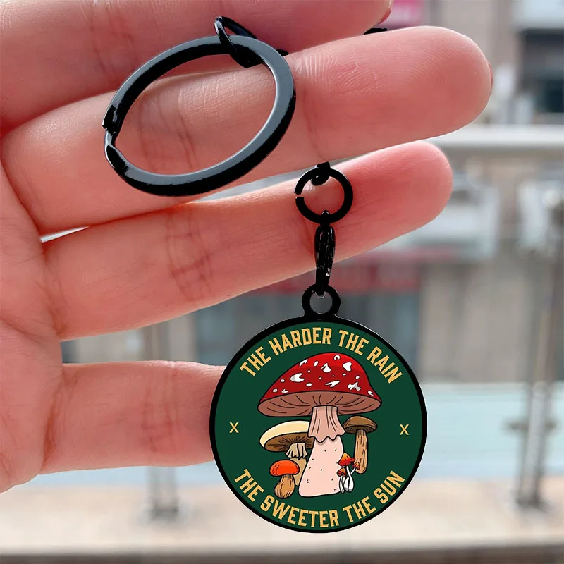 

Fashion The sweeter hozier mushroom Key Tag Motorcycles Cars Backpack Chaveiro Keychain For Friends Key Ring Gifts Accessories
